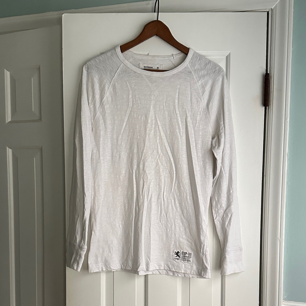 Express White Long Sleeve Women's Tee
